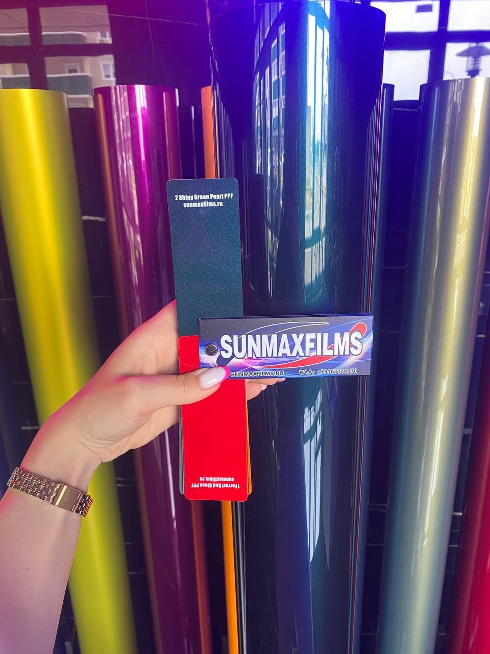 Цветная полиуретановая пленка Sunmax Shiny Green Pearl PPF
