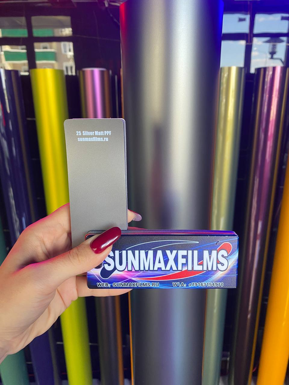 Цветная полиуретановая пленка Sunmax Silver Matt PPF