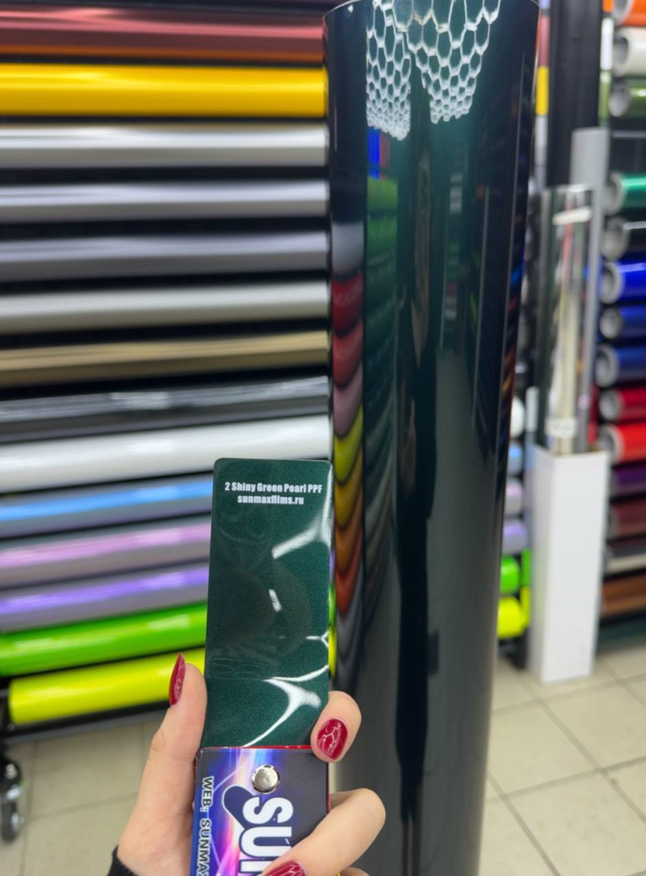 Цветная полиуретановая пленка Sunmax Shiny Green Pearl PPF