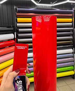 Цветная полиуретановая пленка Sunmax Ferrari Red Gloss PPF
